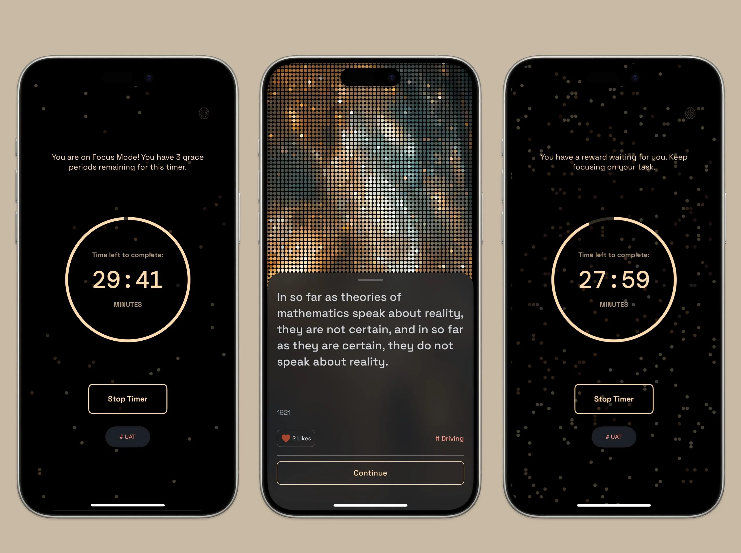 Screenshots from Catch the Ghost version 1.1 showing the new UI features.